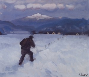 Mount Menchul – In Memory Of Patrus-Karpatsky, 1999, tempera on canvas, 60x70