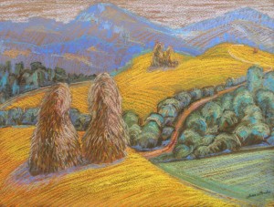 Melody of the Mountains, 1984, pastel on paper, 37x48