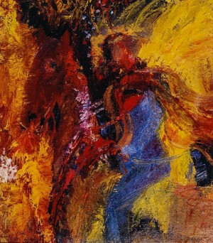 Horseman, 2000, oil on cardboard, 44,5х40