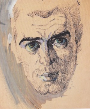 Self-portrait paper ink, tempera, 1964