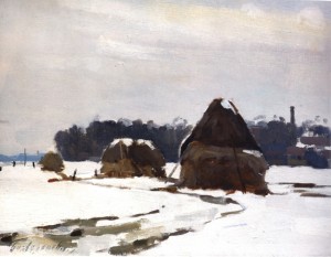 Haystacks In The Outskirts Of Uzhhorod, 1964, 40x50