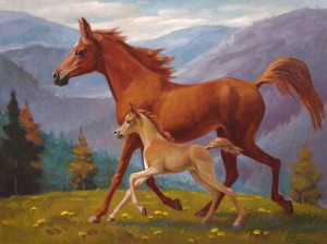 A Horse, oil on cardboard, 45x60