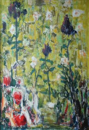 Flowers, 2012, acrylic, oil on canvas, 80x100