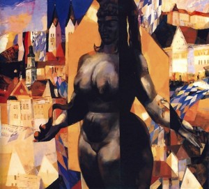 Esther (competition work for the protection of E. Fuks's sculpture), 1991, oil on canvas, 100x100
