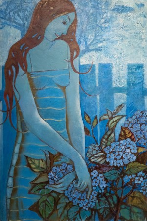 O. Kondratiuk Hydrangea', oil on canvas, 60x90