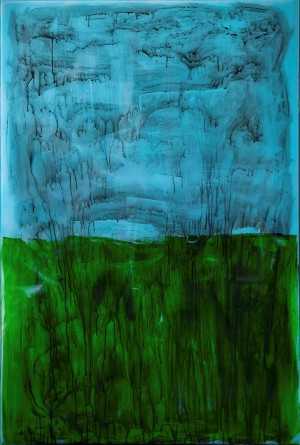 Деяк М.  Із серії ’Дощ’, 2016, акрил на склі, 150х100