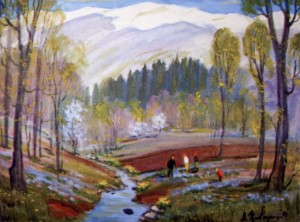 Spring In The Carpathians, 2001, oil on canvas, 70x80