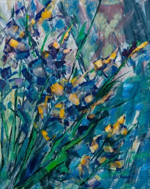 Irises', 2016, oil on canvas, 70x80