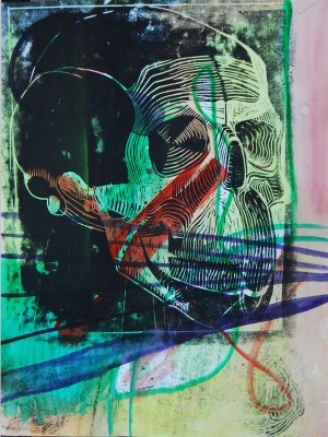 Monkey Skull, 2012, authors technique, linocut, 42x60