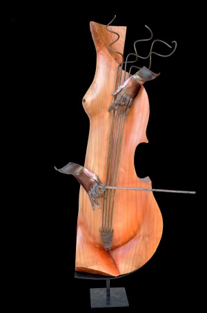 Cello, 2014, wood, copper, H=82