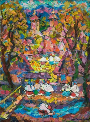 Volovets Motive, 1990, tempera on canvas, 80x60