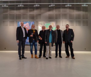 M. Ilko, M. Peter, M. Syrokhman, V. Habda, M. Pryimych, P. Kovach at the exhibition “Cultural Landscape” by Pavlo Kovach. ILKO Gallery. 24.10.2017