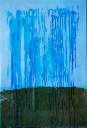 From the Rain series, 150 х 100 cm, acrylic on glass, 2017