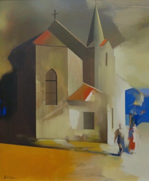 G. Györke 'Kirche', 2016, acrylic on canvas, 60x70