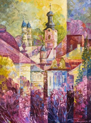 Uzhhorod - the City of Cherry Blossom, 2016, oil on canvas, 80x60