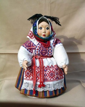 A Doll, 2010, ceramics, textiles, mouline thread, satin-stitch, beads