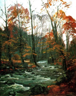 Steam With A Small Briedge, 1980, oil on canvas, 70x61