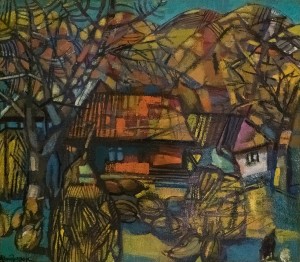 O. Kondratiuk Carpathian Mansion With Melons', oil on canvas, 70x80