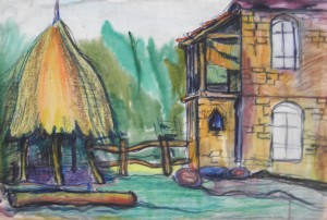 An Old House, 1967, watercolour on paper, mixed technique, 43x64 