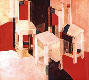 Conflict (Triptych Central Part), 2005, oil on canvas, 90x100