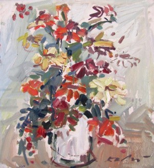 Bouquet, oil on cardboard, 34x29