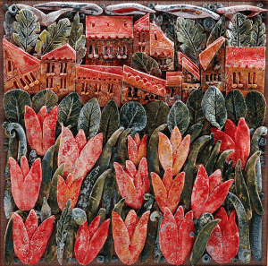 Landscape With Tulips, 2011, 40x40