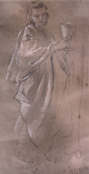 Sketch, 1937, oil on paper, white, 44х23
