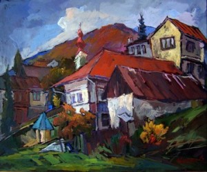 Dranytsia village, 2010, oil on canvas, 50x60
