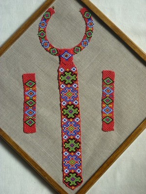 Tie, 2011, beads, threads