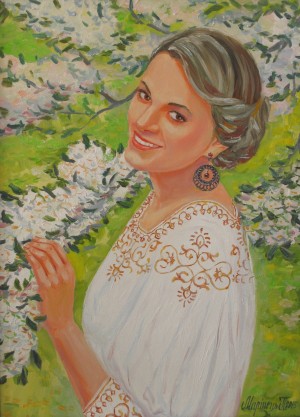 Adorned with Flowers oil on canvas 40x60