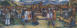Fellers' Competition-2, 1985, oil on canvas, 210x430