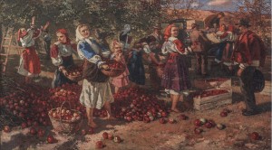 Apple Harvesting, 1950, oil on canvas, 121x210