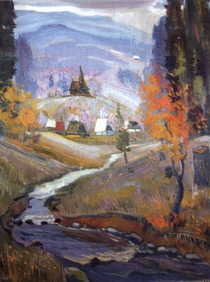 View Of The Church, 1989, oil on canvas, 70x60