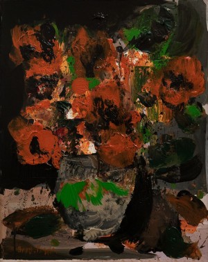 V. Habda "Poppies", 2017, oil, acrylic on canvas, 50x40