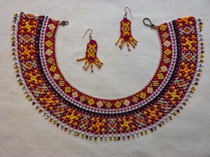 Kryzy And Earings, 2012, beads, threads