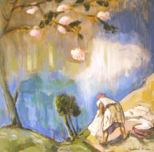 The Washing Of The Linen, 2001, oil on canvas, 80x80