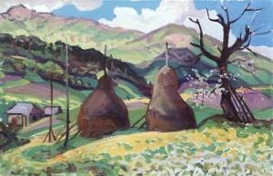 Last Year's Haycocks, 2006, oil on canvas, 60x90