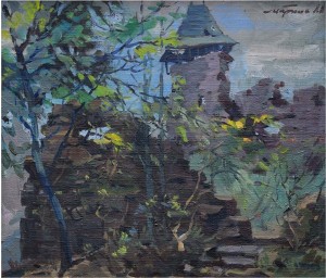 Nevytskyi Castle, the 1950s, oil on canvas, 39,5x48,5