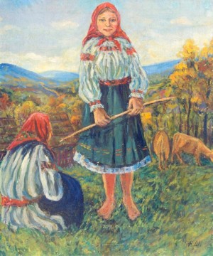Shepherds, oil on canvas, 56x49