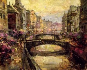 The Viennese Bridge, oil on canvas, 16x20