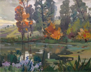 Autumn Lake, oil on canvas, 77x98