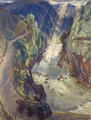 Steep Slope (Ust-Chorna Village, Huky Village), 1982, oil on canvas, 160x120