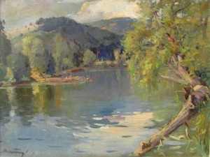Landscape Near The Lake, oil on canvas, 65x88