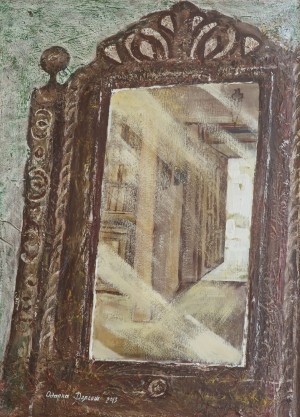O. Dolhosh. Grandmothers Mirror, 2013, acrylic on cardboard