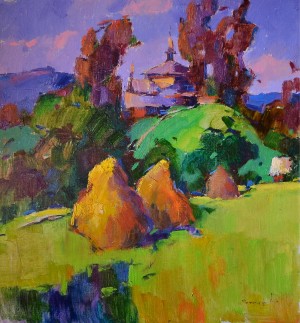 'Strukivka Village', 2015, oil on canvas, 60x60