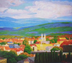 View of Uzhhorod, 2014, oil on canvas