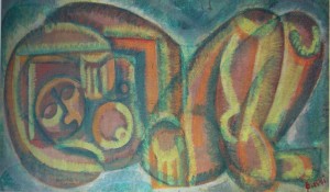 Naked, 1971, oil on canvas, 71x129