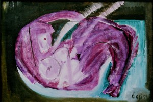 Naked, from the photo archive of Y. Nebesnyk, 1994, oil on canvas, 44x65