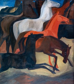 Herd, 1970, oil on canvas, 129x92