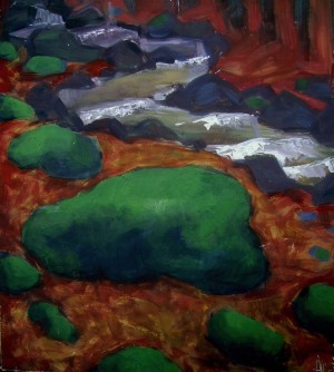 ‘Зелені камені‘, 2004, к.гуаш, 60х70